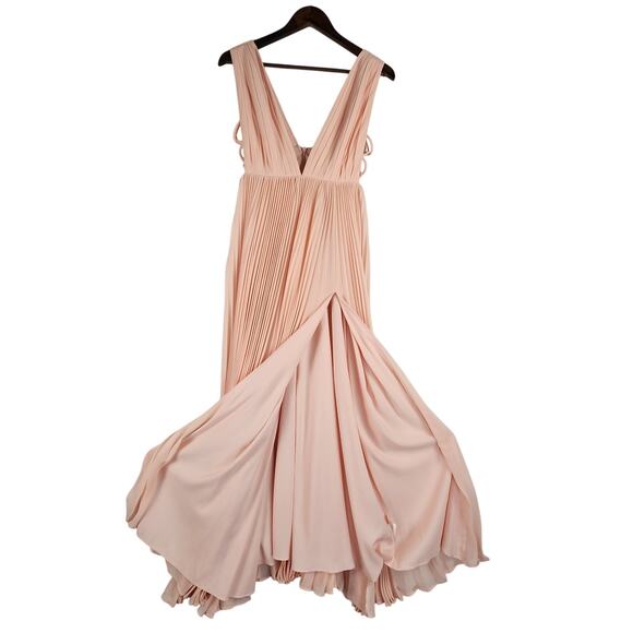Free People x Fame & Partners Allegra Long Pleated Dress Pink Women’s SZ 8 - Picture 3 of 16